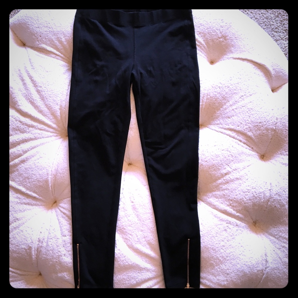 J. Crew black leggings with ankle zip